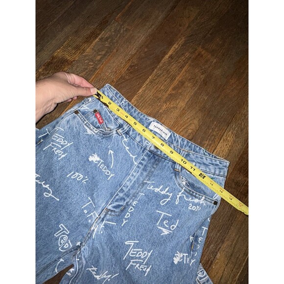 Teddy Fresh Womens Blue Signature Logo Print High Rise Jeans Size 26 - Picture 4 of 6